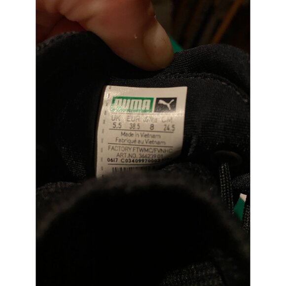 PUMA Tsugi Shinsei Metallic Black Rose Gold Running Shoe Women sz 8 - Picture 8 of 9